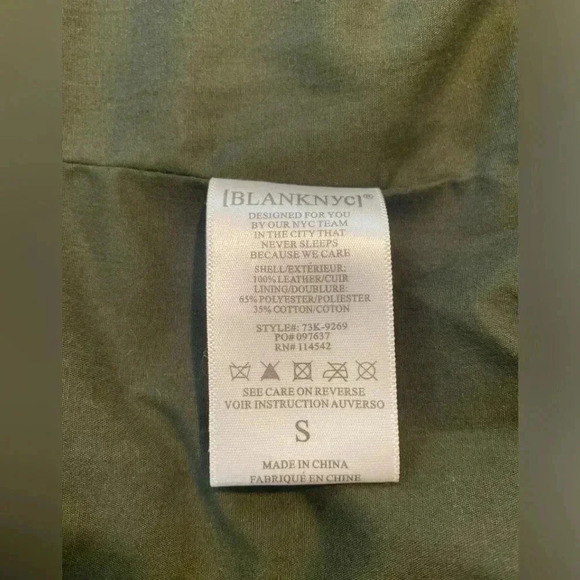 BlankNYC Suede Olive Green Moto Jacket Size Small - Picture 12 of 16
